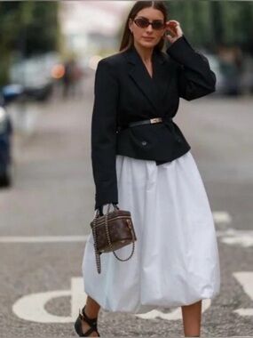 Zara Nylon Balloon MIDI Skirt